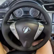 Nissan Sunny方向盤套手缝全包 super sentra尼桑陽光原车打版定制方向盘套內飾改裝升級透氣防滑