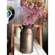 乾燥花 復古 牛奶桶 馬口鐵 花器 批發 鐵製 花瓶 古銅色 北歐風 裝飾 花園 小物 雜貨 裝飾 鄉村風 道具 拍照