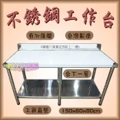 翔新大廚房設備◇全新【台下一層工作台,加後牆150×60】5尺長桌/作業台/收銀台/備菜台/流理臺/不鏽鋼430平台