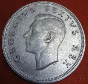 銀幣 錢幣 紀念幣 1952年，南非，開普敦建立300年，南非5先令，28克，大897