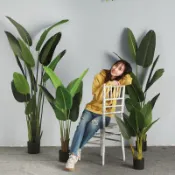 協貿國際日用品生活館 天堂鳥北歐仿真植物旅人蕉假綠植盆栽大型客廳擺設室內裝飾龜背葉