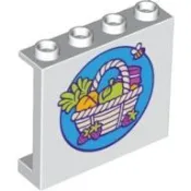 【小荳樂高】LEGO 白色 1x4x3 壁板 水果蔬菜籃子圖案 Panel 6245427 