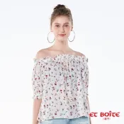 ET BOîTE 箱子 BLUE WAY – 一字領印花上衣(小白花)