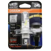 【Osram 歐司朗】機車LED燈泡 白光/6000K H4/HS1 12V 8/12W 升級版(公司貨)