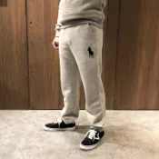 美國百分百【Ralph Lauren】棉褲 長褲 休閒褲 大馬 RL 刷毛 POLO 運動褲 褲子 灰 XS號 AV90