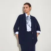 【G2000】女款 防紫外線簡約西裝式外套-深藍色(5121167079) 面試 職場 通勤穿搭