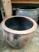 銅釘修補陶缸/陶水缸（有3釘）=高36公分/缸口直徑 38公分+其他商品出價談