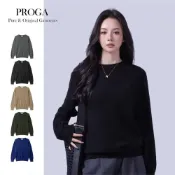 (店+)【PROGA】PRG25023 100%純Cashmere喀什米爾 圓領針織長袖毛衣男款女著 標準款5色極致保