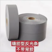 源創優品 【可開發票】新品♥高亮縫紉型反光布條貼銀色安全警示帶夜光環衛學生夜跑服裝輔料
