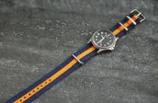  藍色加橘色Daniel Wellington, timex18mm 尼龍NATO zulu G10四環時尚軍用錶帶