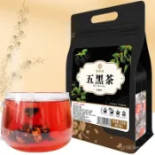 譙韻堂 五黑茶250g/袋 50小包 黑米黑豆桑椹黑枸杞黑芝麻組閤茶包 廠家直銷