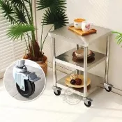 【Abis】客製商品-豪華升級版51X51CM三層430不鏽鋼桌-附煞車輪/料理桌/工作桌/工作台/流理台(1.7尺X1.7尺)