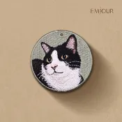 EMJOUR雙面刺繡吊飾 - 賓士貓｜ 寵物 紀念品 禮物 貓咪 鑰匙圈  包包配件 裝飾