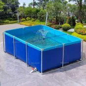 免運【堅固耐用】帆布魚池防水布專用戶外加厚帶支架室外養魚養殖摺疊家用組裝水池
