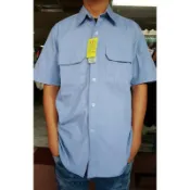 大國度～台灣製造 CVC純棉 西工服 鐵工 粗工 水藍色短袖工作服 工作衣 附插筆筆袋