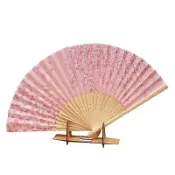女式扇子摺扇日式和風扇子精美櫻花布扇家居裝飾日本餐廳用品擺件