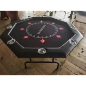 (店+)【安安家具】德州撲克籌碼桌 棋牌室專用娛樂八角桌 可摺疊 8人桌 可定製顏色尺寸