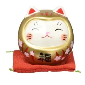 (店+)【日本藥師窯】日本直送 佐倉嚴選 開運達摩招財貓存錢筒 貯金箱 櫻花 達摩 金運 陶瓷擺飾 招財開運 撲滿 招財貓 擺件 禮物