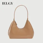 IELGY 女士漆皮包 法棍月牙包 女士單肩手提包 質感時尚腋下包