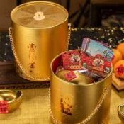 闆娘推薦🌈春節禮盒空盒包裝蒸籠抱抱桶特產糕點2026馬年禮品盒通用送禮年貨