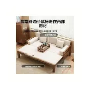 (店+)下殺💗新中式羅漢床推拉床茶桌椅組閤小戶型伸縮床榻明式原木沙發床兩用 沙發椅 沙發床 多功能沙發
