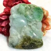 多寶晶石/天然翡翠A貨關公牌/三彩關公/大型關公/武關公/關聖帝君