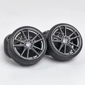 【愛拼好貨】1/18 HRE FF04車模改裝輪轂 碩果模型 已上色 橡膠胎