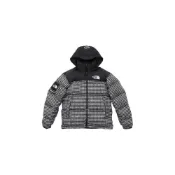 (店+)【Supreme】SUP-SS21-565 Supreme x the north face TNF聯名系列 鉚釘微標logo連帽含鴨絨寬鬆拉鏈羽絨服 男女同款