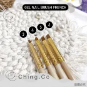 [Ching co store]斜口筆 日式原木凝膠筆 GEL NAIL BRUSH FRENCH美甲筆 彩繪筆