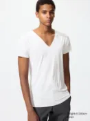 【UNIQLO】男裝 AIRism抗異味網眼V領T恤(短袖) 482531