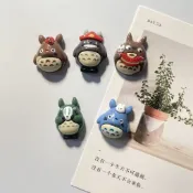 可愛卡通龍貓公仔冰箱貼磁貼小號立體樹脂照片卡片磁鐵留言貼裝飾 冰箱貼 磁吸貼 留言貼 卡通冰箱貼