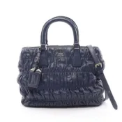 【DOKODEMO】【二手】Prada PRADA 手提包 NAPPA GAUFRE 2WAY B2599L 海軍藍皮 Nappa Gaufre 兩用單肩包 女士二手 B