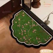 🌟免運 爆款 中式半圓形泥地浴室吸水地墊硅藻廁所衛生間門口防滑速幹家用墊子