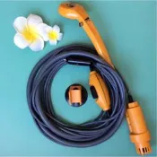 【頂級營家】藍/黃色 露營 12V 車用淋浴器 戶外洗澡 沐浴蓮蓬頭 停水 限水 儲水 家用 花灑蓮蓬頭