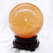協貿國際日用品生活5館 如鴻天然黃色方解石原石水晶球擺件家居裝飾財運桌面擺設
