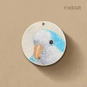 EMJOUR 雙面刺繡吊飾 - 藍和尚鸚鵡 |  鸚鵡 鳥 鳥類 寵物鳥 動物 紀念品 禮物 鑰匙圈 包包配件 裝飾