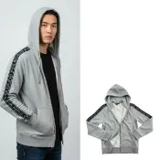 【Michael Kors】Michael Kors 棉外套 MK 串標 刷毛 連帽 男版 單拉鍊 刷毛 外套(9636CZ2)