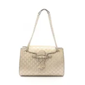 【DOKODEMO】【二手】Gucci GUCCI EMILY Guccissima 295403 金色皮革 Guccissima Emily 馬銜扣鏈單肩包 女士