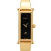 【DOKODEMO】【二手】Gucci GUCCI 1500L 黑色鍍金手鐲錶 女士二手