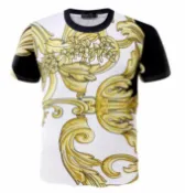 FINDSENSE服飾 FINDSENSE Z1 日系 流行 男 時尚 黑白拼色 大黃花圖案 短袖T恤 特色短T