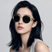 復古金屬橢圓太陽眼鏡高級感女士歐美墨鏡 抗UV400 潮流個性太陽眼鏡 74422