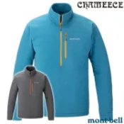 MONT-BELL 男 CHAMEECE PULLOVER 輕盈保暖舒適半開襟拉鍊長袖套頭衫.立領衫.刷毛衣.中層衣.休閒運動上衣/ 1114883