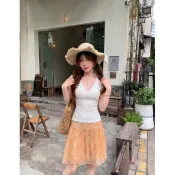 ✈️【𝐒𝐓𝐔𝐃𝐈𝐎.𝐃正品代購】早春🌸𝐍𝐄𝐖!法式收腰顯瘦修身百搭休閒V領正肩短袖T恤上衣+溫柔渡假風碎花A字半身中長裙