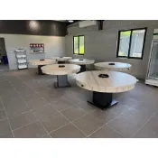 你要開餐廳? 開火鍋店? 有你要的營業用火鍋桌豪華型150cm圓 特色版淺木紋面火鍋桌（17）屏東市 廣新家具行