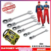 7PCS metric ratchet wrench set, chrome vanadium steel combin