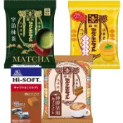 日本森永牛奶糖-抹茶風味(袋)、芒果布丁(袋)、咖啡風味(袋)、原味(盒)