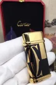 Cartier打火機附原裝盒！說明書！香檳金黑色大Logo！極新！非Zippo、Dunhill、Dupont