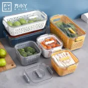 協貿國際日用品生活7館 冰箱收納盒食物水果蔬菜洗菜瀝水盒冷凍整理盒廚房專用密封保鮮盒