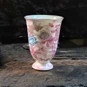 🔥即日特價🔥景德鎮蝶戀花陶瓷聞香杯單杯茶具斗笠琺琅家用主人品茗功夫茶杯