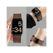 (店+)小米手環9 Pro 錶帶 Redmi Watch 4 5 6復古感瘋馬紋真皮折疊磁吸男女腕帶 小米手環8Pro 紅米手錶